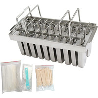 Zxmoto 20Pcs Industrial Stainless Steel Ice Lolly Popsicle Molds Commercial Popsicle Mold Ice Cream Stick Holder 98Ml Per Mold