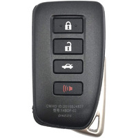4 Buttons Replacement Key Fob Cover Fit For Lexus Es250 2018 Nx300H 2018-2013 Es350 Gs350 2016-2013 Gs300H Gs450H Es300H Nx300 Smart Keyless Entry Remote Key Fob Case Shell (Black)