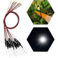 Evemodel 20Pcs Pre-Wired Smd Led 0805 White Light Emitting Diode 12V Micro Litz Wired Leads Wire Length 7.8Inch (20Cm) For Diy Manual Model Decoration L0805W-20N-Nus