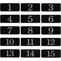 Staymax Plastic Rectangle Locker Numbered Sticker Room Number Table Number (1-10  Black)