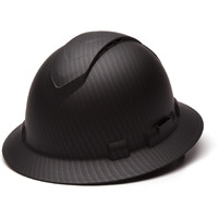 Pyramex Ridgeline Full Brim Hard Hat 4 Point Ratchet Vented Matte Black Graphite Pattern