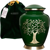 Trupoint Memorials Cremation Urns For Human Ashes - Decorative Urns  Urns For Human Ashes Female & Male  Urns For Ashes Adult Female  Funeral Urns - Dark Green  Large