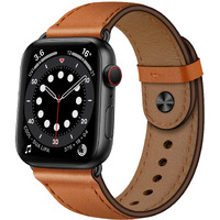 Ouheng Compatible With Apple Watch Band 49Mm 45Mm 44Mm 42Mm 41Mm 40Mm 38Mm  Genuine Leather Bands Strap For Iwatch Ultra 2/1 Se2 Se Series 9 8 7 6 5 4 3 2 1 (Brown/Black  49Mm 45Mm 44Mm 42Mm)