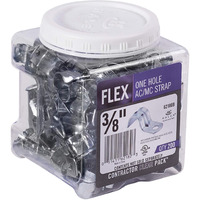 Halex - 3/8 Inch Flexible Metal Conduit (Fmc) - 1 Hole Straps - 62180B - 200 Per Pack - Silver