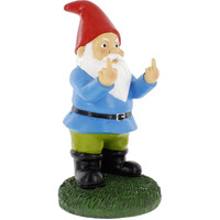 Gnometastic Middle Finger Gnome Statue  Large 12.5"" Tall - Original Double Bird Garden Gnome Statue Decoration And Lawn Ornament - Funny Garden Gnomes For Outdoor Or Home Decor