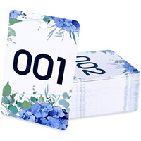 Facraft Live Number Tag 001-100  Floral Purple Live Sale Number Cards Normal And Reverse Mirror Image Hanger Cards