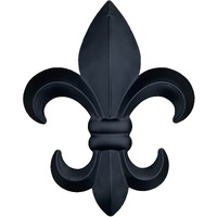 10"" Metal Fleur De Lis Wall Plaque/Art With Hanger - Rustic Creole Tuscan Decor (Black)