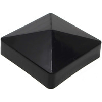 Pyramid True 4"" X 4"" (100Mmx100Mm) Plastic Vinyl Fence Post Cap Black Or White/Multiple Quantities (40  Black)