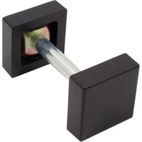 Square Handleset Hole Cover  1 Inch X 1 Inch  Fits Doors 1-3/8"" To 2-1/4"" Thick  Matte Black By Stone Harbor Hardware