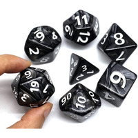 Dice- Dnd Dice Set 25Mm Rpg Dice For Dungeons And Dragons D&D Pathfinder Mtg Role Playing Dice Giant Black Polyhedral Dice With Dice Bag