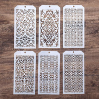 Diy Decorative Stencil Template For Scrapbooking Painting On Wall Furniture Crafts Set Of 6 (Damask)