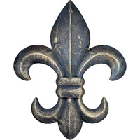 8"" Metal Fleur De Lis Wall Plaque/Art With Hanger - Rustic Creole Tuscan Decor (Weathered Bronze)