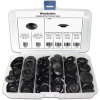 Woodzdon 141 Pcs Plugs In Box Auto Body Black Plastic Hole Plug Button And Flush Mount Sheet Metal Plug Assortment Kit Assorted Set Automotive Body Plug Hole Cap Fits Hole Size 1/2""  3/4""  3/8""  7/8""