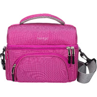 Bentgo Deluxe Lunch Bag - Durable And Insulated Lunch Tote With Zippered Outer Pocket  Internal Mesh Pocket  Padded & Adjustable Straps  & 2-Way Zippers - Fits Most Lunch Boxes (Purple)
