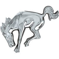 United Pacific 50130 Triple Chrome Plastic Bucking Horse Emblem  Badge Replacement  Double-Sided Tape  Easy Installation - One Unit