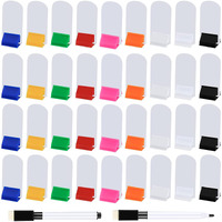 Meetory 112 Pcs Blank Game Board Markers And Game Card Stands With Black Marker Pens  65 Plastic Token Cards Diy Game Markers With 45 Multi-Color Card Stands For Party Favor
