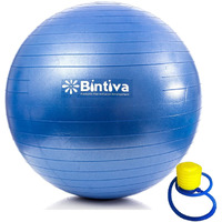 Bintiva Anti-Burst Fitness Exercise Stability Yoga Ball/Swiss  Birthing  Gym Ball  Blue M (58-65Cm) 4332486693