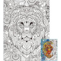 Zoiiwa Lion Giant Coloring Posters For Kids Adults Lion Coloring Poster 39.37?51.96 Inch Mandala Coloring Posters Wall Art Decor Blank Banner For School Group Family Art Craft Activities Decoration