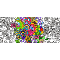 Dvbonike Jumbo Mandala Coloring Poster Giant Flower Diy Drawing Paper Art Blank Banner 55.1 X 23.6 Inch Coloring Table Cover Wall Decoration School Group Activities For Kids Arts Craft Party Suppiles