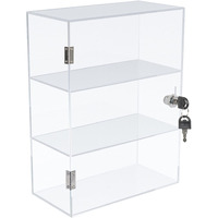 Duvindd 3 Shelf Acrylic Display Case With Lock And Keys  Clear Collectibles Showcase  Countertop Locking Retail Vendor Display Cabinet With Shelves  Bakery Display Case With Door  11.8X5.9X15.7Inch