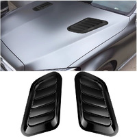 2Pcs Universal Hood Air Vents For Car Hood Scoop  Bonnet Vent Hood Air Intake Trim Cover (Black)