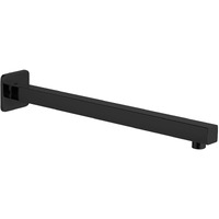 Voolan 20 Square Shower Arm With Flange And Teflon Tape  Extension Shower Head Arm For Bathroom Fixed Shower Head  Solid Stainless Steel  Wall Mounted (Black)