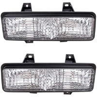 Brock Replacement Driver And Passenger Set Park Signal Front Marker Lights Compatible With 1989-1991 R/V Pickup Truck Suburban Blazer Jimmy