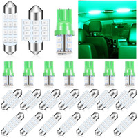 Tallew 24 Pieces Dome Light Led Car Bulb Kit Set T10 31 Mm 42 Mm Led Festoon Bulbs Interior Replacement For Car Map Door Courtesy(Green)