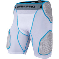 Champro Bull Rush 5-Pad Girdle   White   Grey Inset  Youth Medium