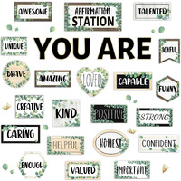 Eucalyptus Affirmation Station Bulletin Board Set Inspirational Bulletin Board For Classroom Decor Greenery Posters Positive Affirmations Accents Cutouts For Teachers School Chart Wall Supplies