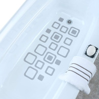 Slipx Solutions Adhesive Square Safety Treads Add Non-Slip Traction To Tubs  Showers & Other Slippery Spots - Design Your Own Pattern (21 Pieces  Reliable Grip  Gray)