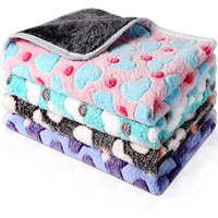 4 Pcs Waterproof Guinea Pig Blankets Washable Small Animal Fleece Bedding Absorbent Guinea Pig Cage Liners Reusable Pet Pee Pad Sleep Mat Pad Cover For Hamster Ferret (Heart Pattern 12 X 12 Inch)