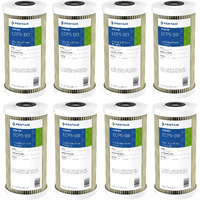 Pentair Pentek Ecp5-Bb Big Blue Sediment Water Filter  10-Inch  Whole House Heavy Duty Pleated Cellulose Polyester Replacement Cartridge  10"" X 4.5""  White End-Cap  5 Micron  Pack Of 8