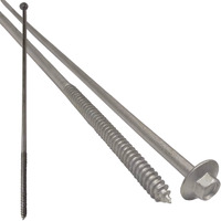 (10) 14"" - Galvanized Timber Tie - Hex Head Structural Screw - Great For Outdoor Landscape Use - Coarse Thread For Secure Hold - Rust Resistant Screw - Heavy Duty 3/16"" For Extra Hold