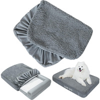 Dog Bed Covers Soft Plush Replacement Washable  Waterproof Pet Bed Liner Grey 36X27 Inches  For Dog/Cat  Cover Only