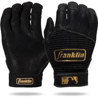 Franklin Sports Adult Mlb Pro Classic Batting Gloves  Small  Pair  Black/Gold