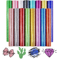 Tintnut Glitter Htv Heat Transfer Vinyl - 16 Sheets 12""X12"" Colorful Glitter Heat Transfer Vinyl Shinny Glitter Iron On Vinyl For T-Shirts Glitter Htv Compatible With Cricut Or Sillhoutte Cameo