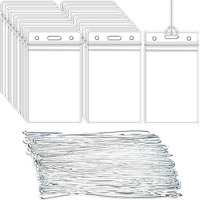 100 Pack Clear Luggage Tags Bag Tags Holder Identification Id Card Badge Holder With Luggage Tag Loop Straps For Business Travel And Office Supplies