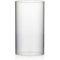Wgvi Hurricane Candle Holder Sleeve  Wide 5.5""  Height 10""  Clear Glass Cylinder Candleholder  Chimney Tube  Open Ended Candle Shade  1 Piece