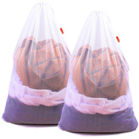 Duomiw Mesh Laundry Bag Heavy Duty Drawstring Bag  Factories  College  Dorm  Travel And Apartment Dwellers  24 X 36 Inches  2 Pack  White