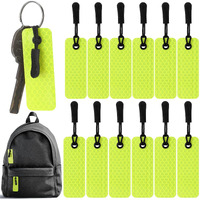 Cindeer 12 Pcs Reflective Tags Reflective Zipper Keychain Reflector Tags Visible For Kids Adults Backpack Dog Collar Bags(Lanyard)