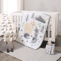 The Peanutshell Woodland Crib Bedding Set  5 Pieces  Forest Creatures
