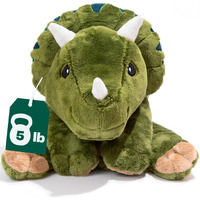 Brease 5 Lb Weighted Green Dinosaur Stuffed Animal - Large  Cute Plush Toy Dino For Gentle Embrace And Peaceful Times  Huggable Companion For Kids & Adults  Ideal Heavy Plushie For All Ages