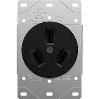 Enerlites 50 Amp Receptacle Outlet  Nema 10-50R  Residential Commercial Industrial Grade  Outdoor/Indoor  3-Pole  3 Wire  No Ground Contact  (10 8 6 4) Awg  Ul Listed  125/250V  67500-Bk  Black