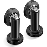 Door Stoppers  Magnetic Door Stop  Heavy Duty Stainless Steel Door Catch  Holder Your Door  Modern Wall/Ground Mount Door Stopper  Black  2 Pack