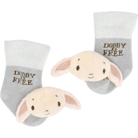 Kids Preferred Harry Potter Dobby Baby Infant Rattle Socks With Dobby Plush Rattle And Dobby Is Free - Soft Baby Sock Feet Rattles Encourage Leaning Development Newborn To 9 Months