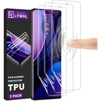 Lywhl 3 Pack For Motorola Edge 2023 Screen Protector Tpu [Not Glass] [Support Fingerprint Unlock] Bubble Free  Touch Sensitive  3D Curved Max Coverage For Motorola Edge 2023