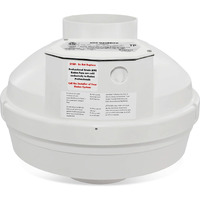 Festa Radon Amg Maverick Radon Fan - Quiet And Energy Efficient 260 Cfm Radon Mitigation System Inline Duct Fan - 4"" Electric Inline Fan - Made With Sturdy Glass Reinforced Poly-Resin - White