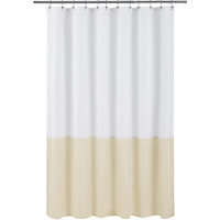Alyvia Spring Waterproof Fabric Shower Curtain Liner - Soft & Light-Weight Cloth Shower Liner  3 Bottom Magnets  Hotel Quality & Machine Washable - Standard Size 72X72  White And Cream