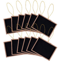 Super Z Outlet Mini 3"" X 4"" Wooden Frame Rectangle Hanging Chalk Blackboard For Arts & Crafts  Table Numbering  Party Favors (12 Pack)